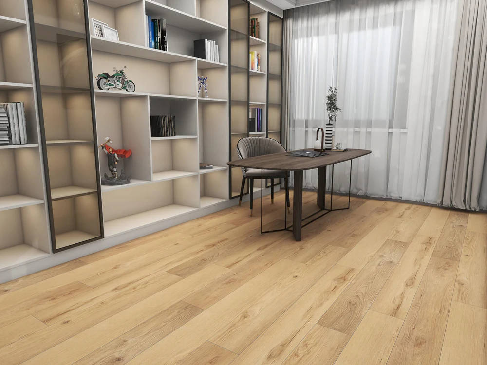 Noor Almond luxury vinyl plank color detail