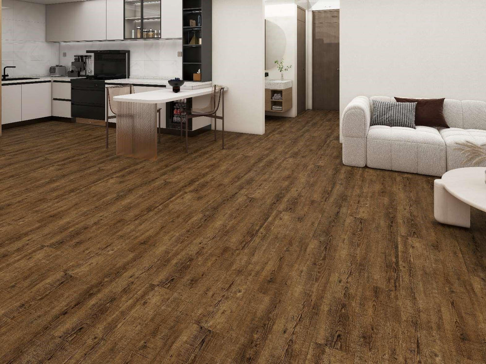 Ozz Chocolate Strip luxury vinyl plank color detail