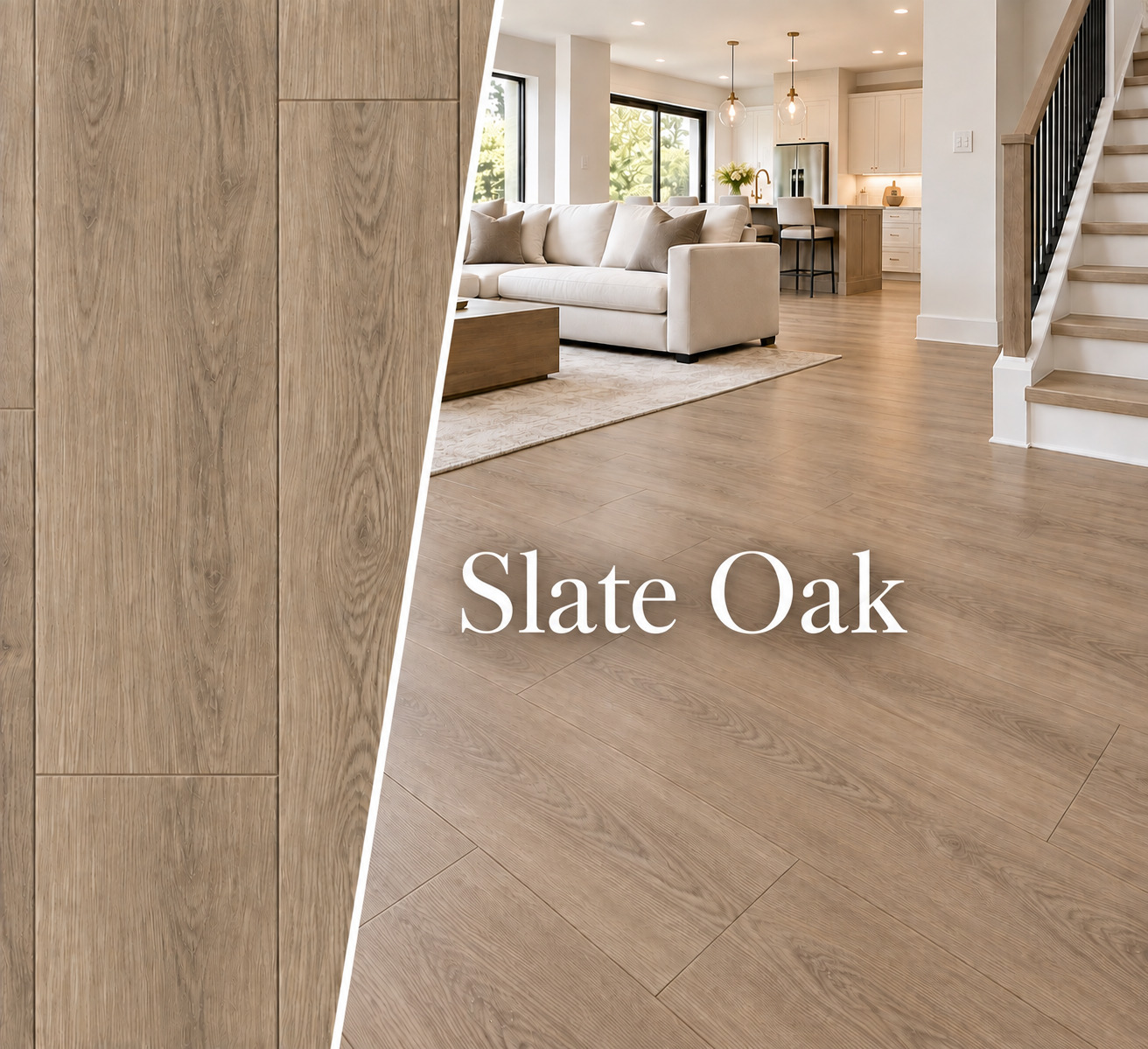 New Classic Slate Oak luxury vinyl plank color detail